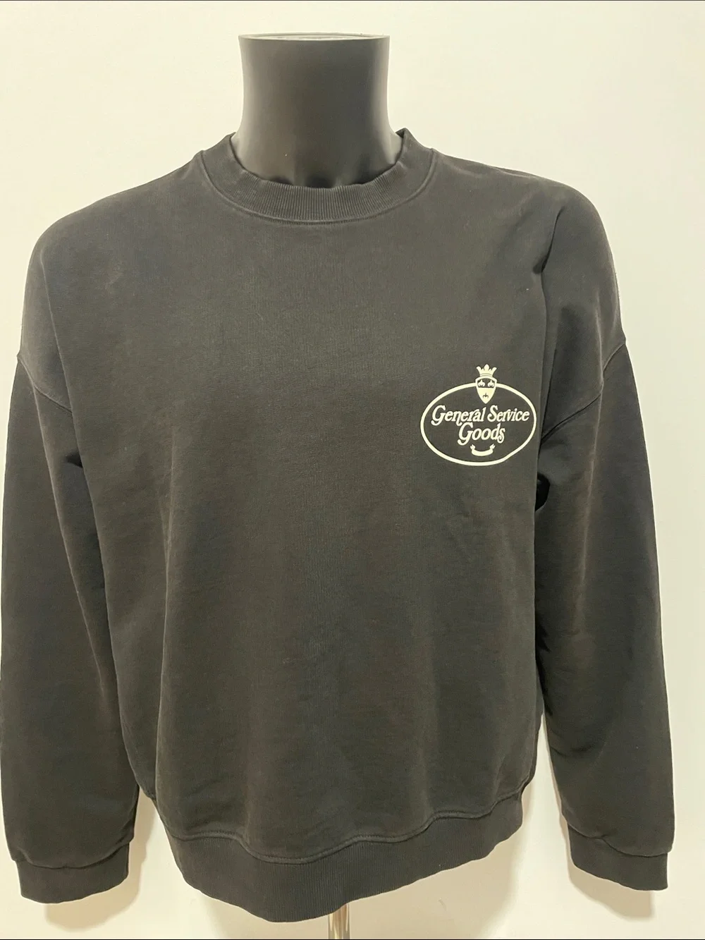 Zara Black Crewneck Sweatshirt with White Logo